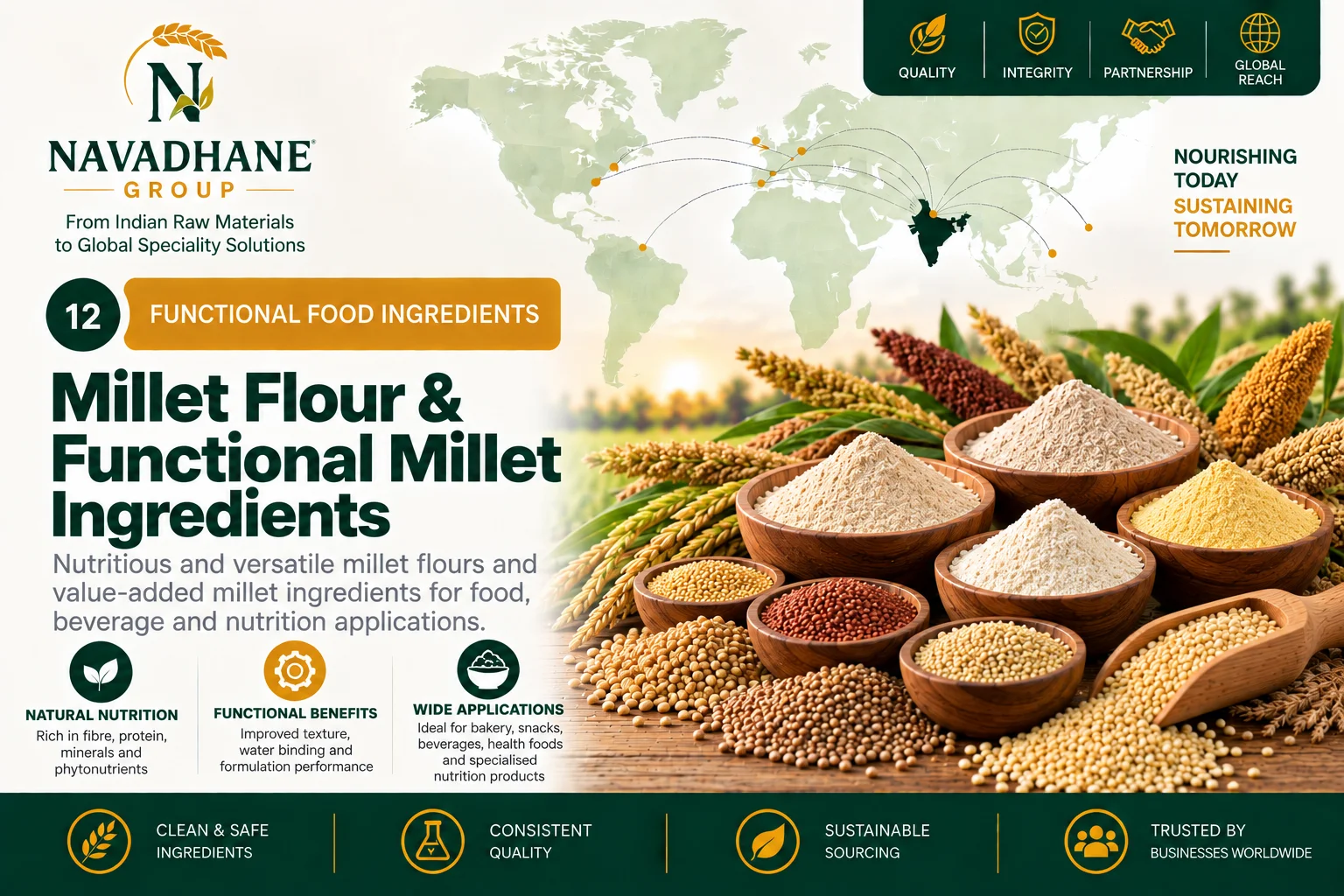 Millet Flour & Functional Millet Ingredients — Navadhane Group India supplier