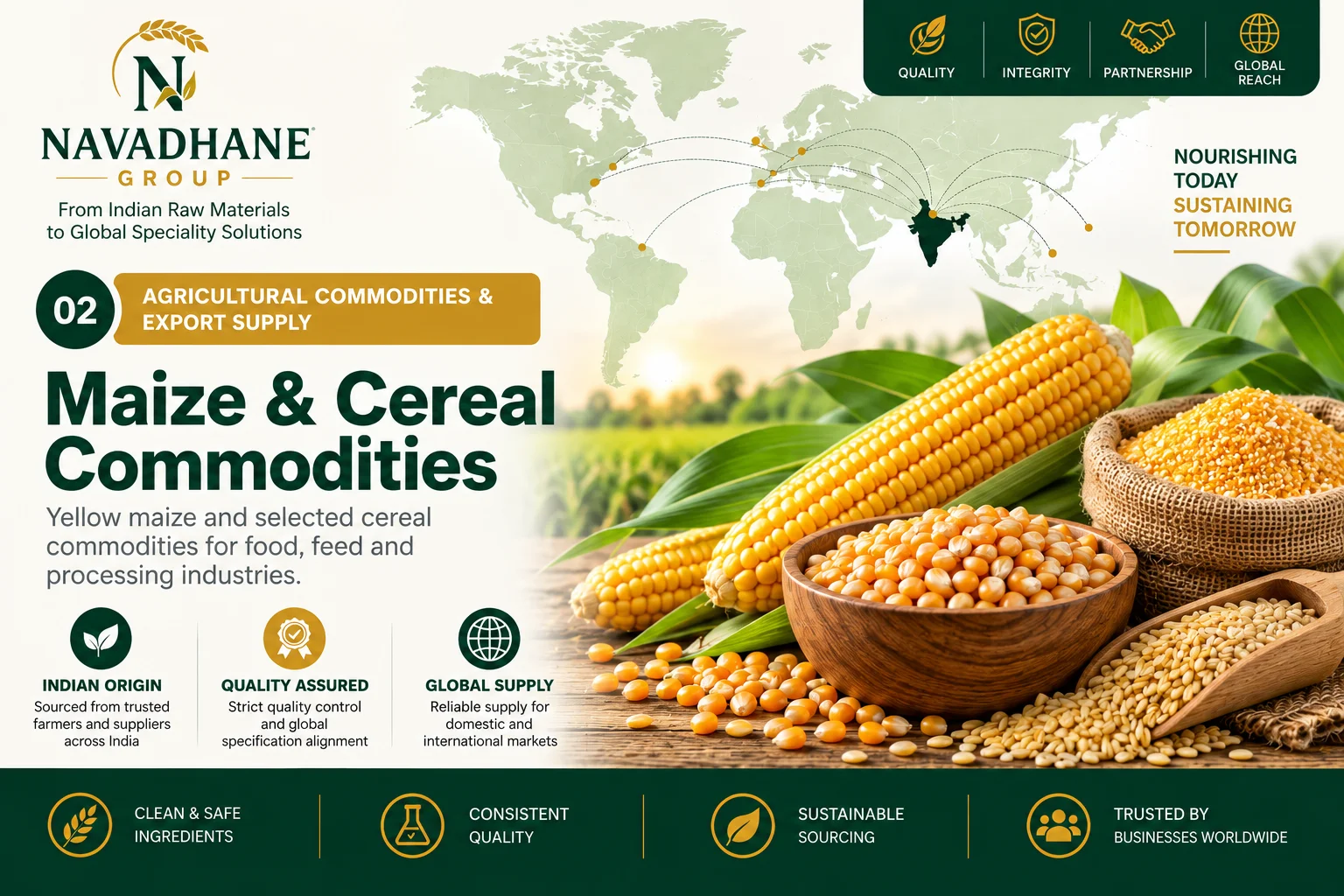 Maize & Cereal Commodities — Navadhane Group India supplier