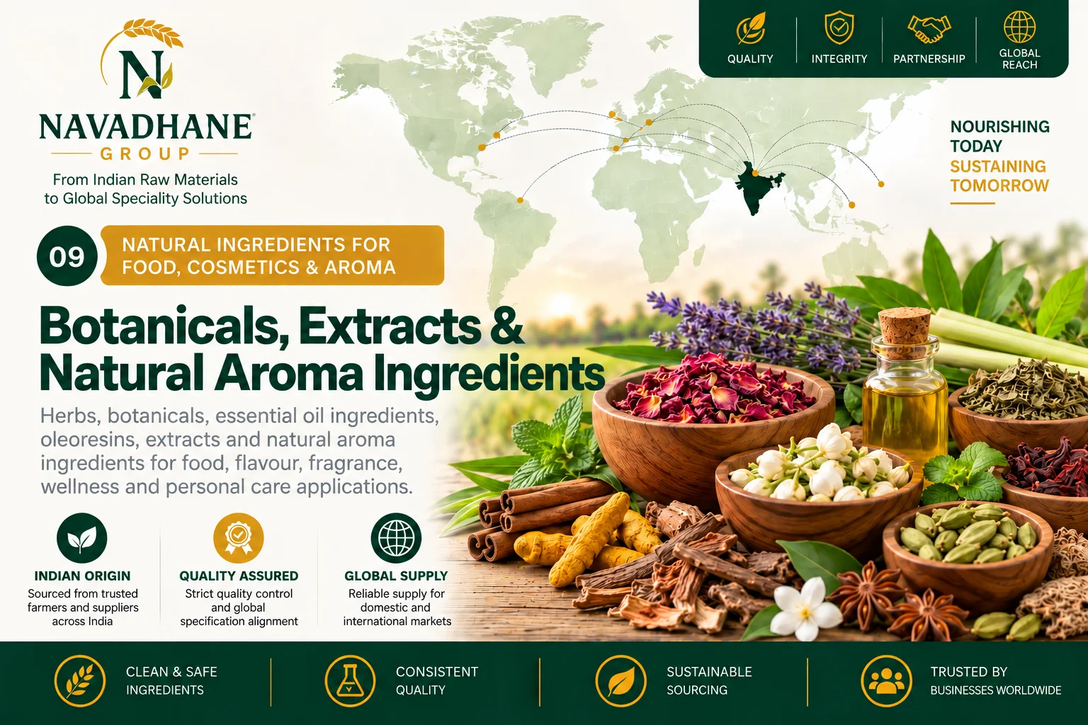 Botanicals, Extracts & Natural Aroma Ingredients — Navadhane Group India supplier